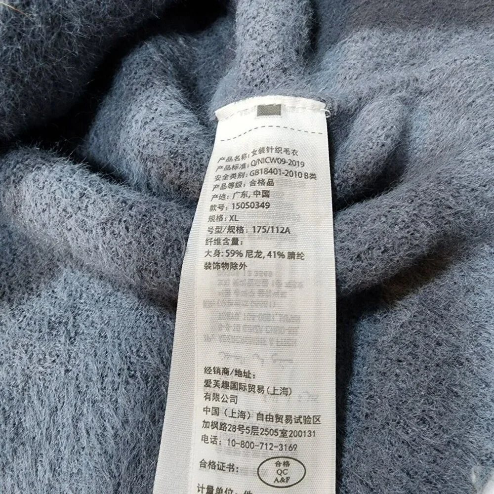 Abercrombie & Fitch Sweater Womens XL Shirt Blue Longsleeve Soft AF Collection - Picture 9 of 12